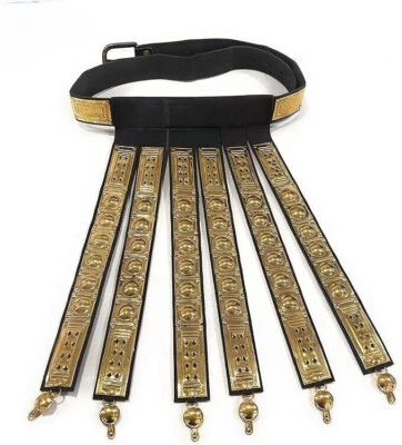 Cinturón Romano Navidad Acabado Dorado Cinturón Cuero Latón Pesado Espartano Nuevo Grabado Foto 1 de 4