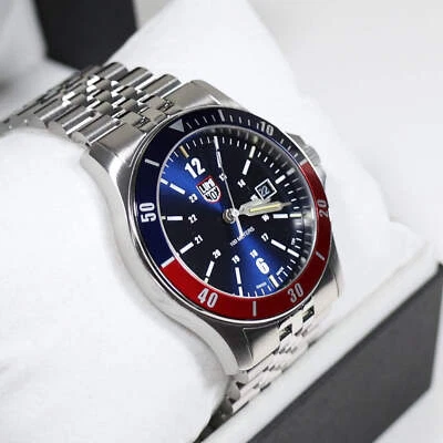 Luminox Sport Timer Blue and Red Bezel Blue Dial Men's Stainless Steel Watch XS. - Image 1 of 4