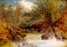 GEORGE VICAT COLE 1833-1893 Landscape Oil Fishing at River Lynn Devon to Â£42,000