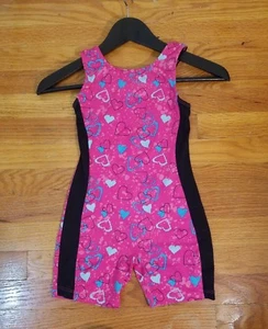 girls pink gymnastics leotard, attached shorts, XS, Freestyle/DANSKIN and co. - Picture 1 of 5