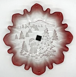 Plato Bon Bon Caramelo Vintage Mikasa Christmas Story Berry Cristal con Volantes - Imagen 1 de 5
