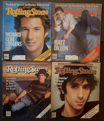 ROLLING STONE MAGAZINE #362,364,379,382 1982 MATT DILLON RICHARD GERE TIM HUTTON - Image 1 of 3