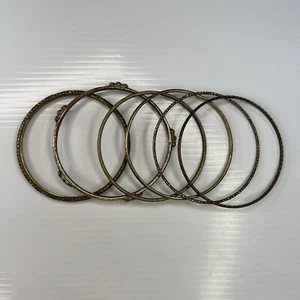 Set Messing Kupfer Ton Armreifen Boho Hippie Zigeuner Stapelbar Retro Armbänder - Bild 1 von 6