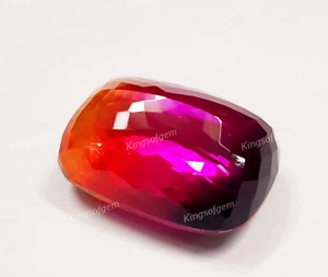 84 Ct Doublet Glass Stone Multi Color Tourmaline Cushion Stone Loose Gemstone - Picture 1 of 6