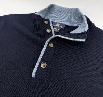 Suéter Brooks Brothers 100% Lana Merino Italiana Extra Fina Cuello Simulado Mediano Foto 1 de 4