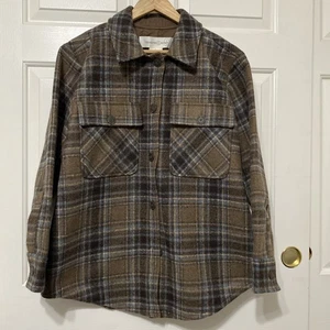 Sobrecamisa chaqueta de invierno Treasure & Bond para mujer talla L Plaid nuevo con etiquetas - Imagen 1 de 9