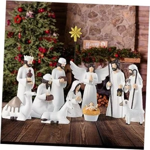 Nativity Sets for Christmas Indoor,Pieces 6.5 Inch Elegant Nativity Set for 12 - Picture 1 of 7