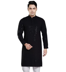 Indian Pakistani Cotton Kurta Set Kurta Pyjama Indian Ethnic Kurta Wedding Party - Picture 1 of 52
