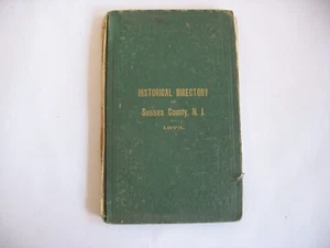ORGINAL Historical Directory of Sussex County NJ 1878 HB book - Imagen 1 de 10