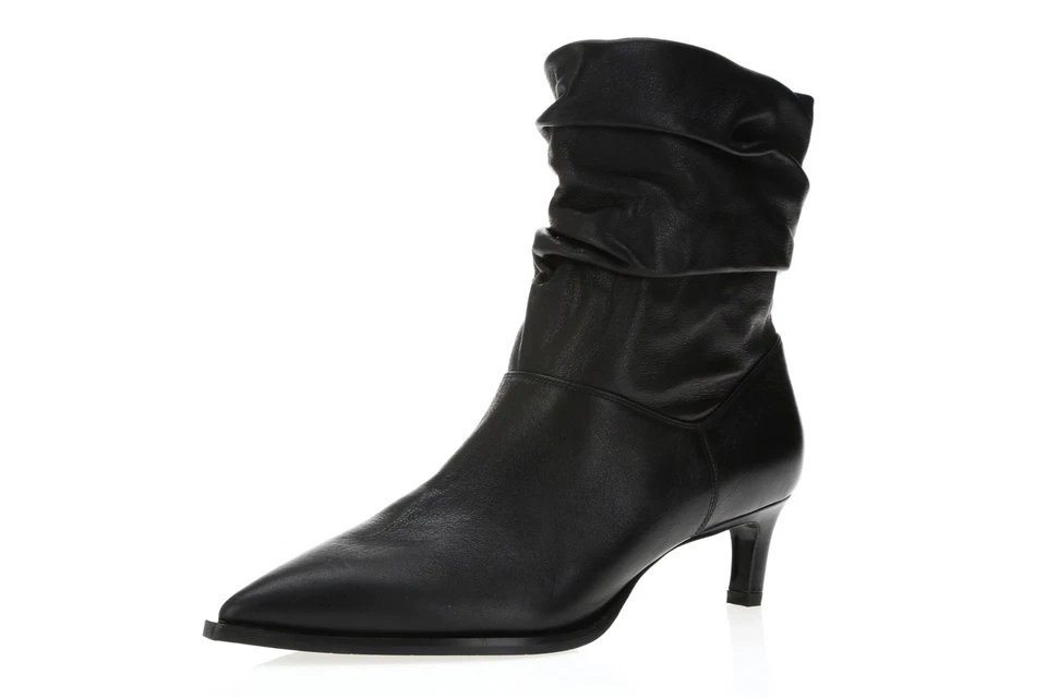 Botín de cuero aquatalia 250232 para mujer punta negra talla 8 mediano Foto 1 de 4