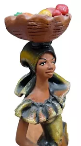 Jamaikanische Jamaika Frazers Keramik Frau Figur Obstkorb Kleid Deko - Bild 1 von 9