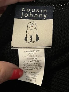 Anthropologie Cousin Johnny Damen asymmetrischer Fransen Poncho schwarz Baumwolle Einheitsgröße - Bild 1 von 3
