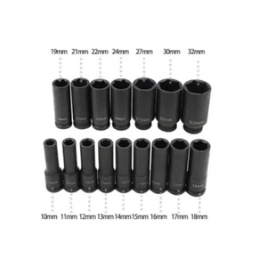 BUSSOLE BOCCOLE PER PISTOLA AVVITATORE PNEUMATICO SET KIT 16 PZ DA 1/2" 10 a 32M - Foto 1 di 3