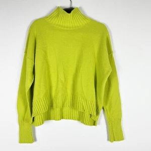 Free People Vancouver Turtleneck Pullover Cotton Knit Blend Sweater Yellow M - Picture 1 of 4