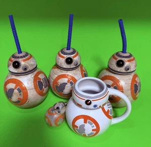 Authentische Disney Star Wars Keramik BB8 Tasse Tasse Set Schlüsselanhänger Disney BB8 Souvenir - Bild 1 von 2