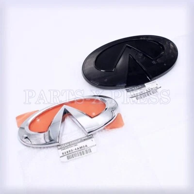 NEW OEM GENUINE NISSAN INFINITI Q70 Q70L  FRONT BUMPER EMBLEM & BRACKET BASE SET - Image 1 of 4