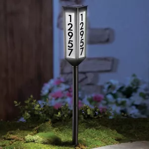 NEW! Solar Powered Address Stake - Wireless LED Light House Number -Customizable - Picture 1 of 7