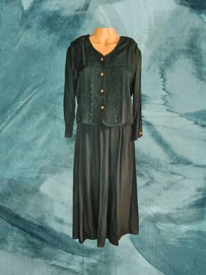 VINTAGE S.L. PETITES Chaqueta Vestido VERDE Blazer Chaleco y Vestido Traje Talla 12 PETITE  Foto 1 de 4