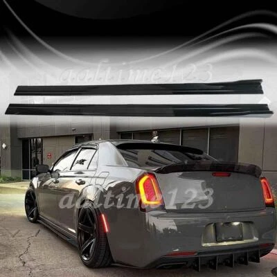For Chrysler 200 300 Gloss Black Side Skirts Splitter Rocker Panel Splitter - Image 1 of 4