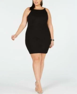 Vestido Bodycon Soprano Feminino Plus Size Preto Sl Gola Alta Tamanho 1X $59 TINI {&} - Imagem 1 de 4