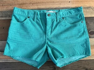 Carve Designs Corduroy Shorts Womens 10 Green Raw Hem Cut Off Organic Cotton EUC - Picture 1 of 10