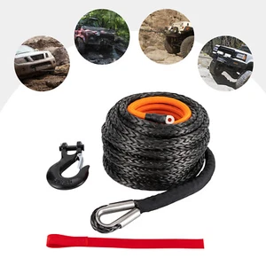 9/16"x76ft Synthetic Winch Rope Line 35000LBS Recovery Cable ATV UTV+Sheath SALE - Foto 1 di 18