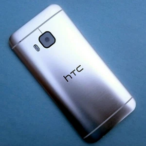 HTC One M9 rear housing+camera glass battery cover back side Silver Genuine - Picture 1 of 7