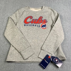 Chicago Cub Fanatics Sweatshirt Womens XS Heather Gray Graphic Print Logo New - Picture 1 of 13
