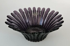 Blenko 847S mundgeblasene Glas Gänseblümchen Schale lila Amethyst 3”x7” - Bild 1 von 8