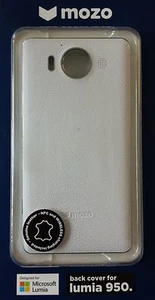 Mozo Qi Rückdeckel für Microsoft Lumia 950 / 950 Dual weiss- Leder NFC WLC PMA - Bild 1 von 3