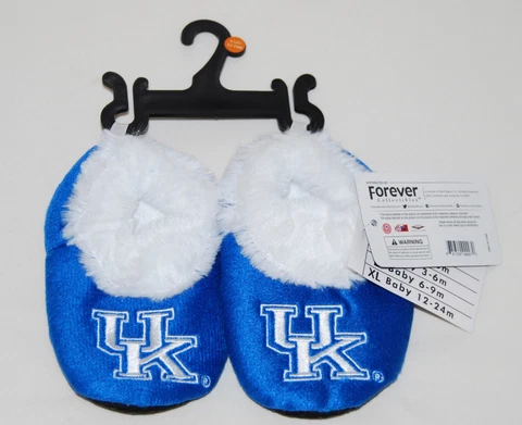 NWT University of Kentucky WIldcats Infant Unisex Blue Fluffy Slippers sz 12-24M Cover
