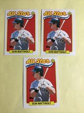 1989 Topps Baseball  #397 Don Mattingly ALL STAR  - 3 CARDS LOT - NM-MINT 2964