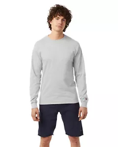 Champion CC8C Adult Taped Crewneck Long Sleeve C Logo Stylish Plain T-Shirt - Picture 1 of 13