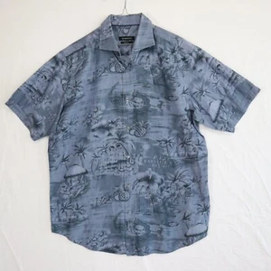 Bugatchi Shirt Mens Large Classic Fit Hawaiian Tropical Fiji Casual Button Up - Picture 1 of 7