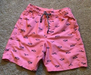 🍃Cat & Jack™ Boys' Swim Trunks with Mesh Lining Pink W/sharks M (8-10) - Picture 1 of 3