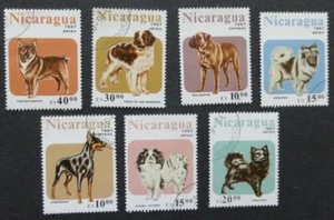 Selection of 1987 Used/cancelled Dog Stamps from Nicaragua No T-157 - Picture 1 of 1