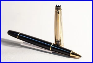 vintage MONTBLANC MEISTERSTÜCK Rollerball Pen Vermeil Schwarz & Gold 925 - Bild 1 von 5