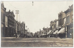 1907 Fergus Falls, Minnesota - FOTO REAL Main Street, Lincoln Ave, postal antigua - Imagen 1 de 2