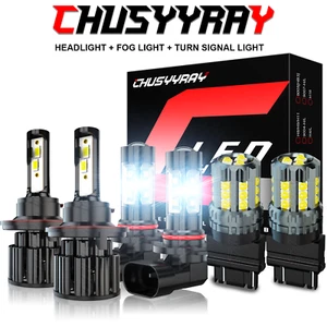 For 2004-2014 Ford F150 LED Headlight Hi/Lo & Fog Light +Turn Signal Bulbs Combo - Picture 1 of 19
