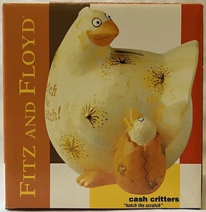 Fitz and Floyd Cash Critters Hen Hatch the Scratch Piggy Bank - in Original Box - Picture 1 of 5