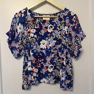 Maeve Anthropologie Women’s Floral Babydoll Short Wide Sleeve Blouse, Size S - Picture 1 of 10