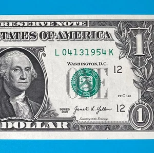 April 13, 1954 (L 04131954 K) BIRTHDAY ANNIVERSARY $1 One Dollar Bill *UNC* - Picture 1 of 4
