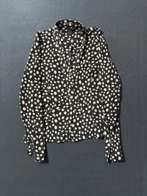 The Limited 100% Silk Top Women’s Large Brown And Beige Spotted Blouse - Image 1 of 4