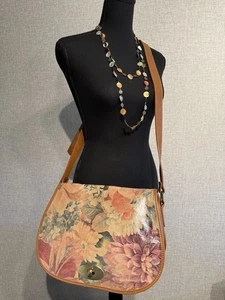 Maurizio Taiuti schöne geblümte Leder Schulter/Umhängetasche Handtasche  - Bild 1 von 13