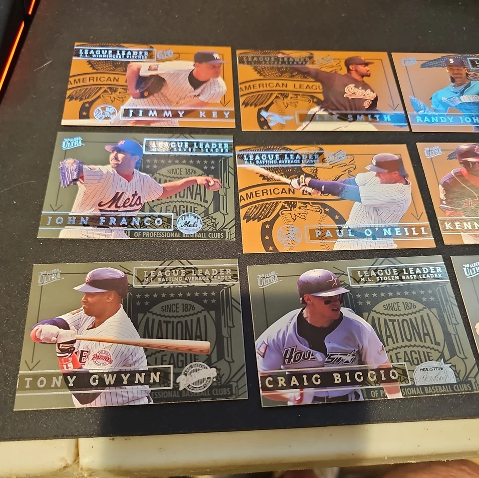 Juego completo de tarjetas de béisbol Fleer Ultra League Leaders 1995 Foto 1 de 2