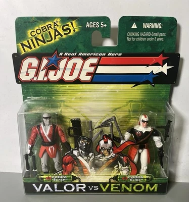 Figura GI Joe Valor vs Venom Cobra Slash Slice Ninja Battles paquete de 2 2004 NUEVO Foto 1 de 4