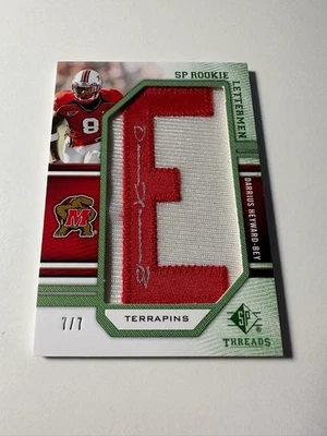 2009 SP Threads Darrius Heyward-Bey Green Lettermen Patch Auto /7 RC - Image 1 of 2