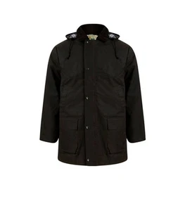 Mens Countryman Padded Cotton Wax Hooded Hunting Fishing Farming Jacket Top Coat - Picture 1 of 18