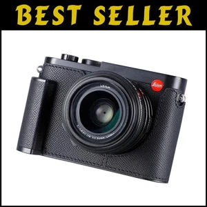 Stylish Leather and Metal Camera Half Case for Leica Q3 - Lightweight & Compact - Picture 1 of 9
