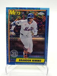 2025 Topps Series 1 Brandon Nimmo #T90C-61 Refractor 35th Anniversary - Picture 1 of 2